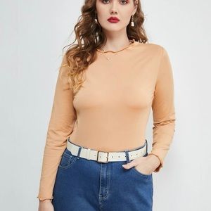 Shein Long Sleeve lettuce trim shirt